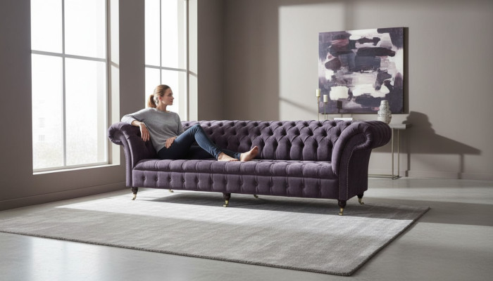 Divano a 4 posti in tessuto design imbottito per il soggiorno Mobili nuovi di design per la casa