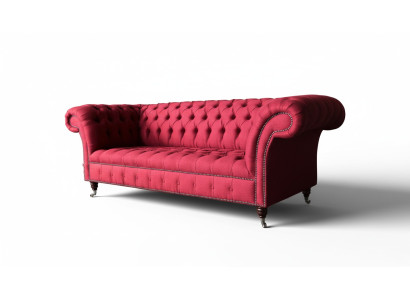 Chesterfield divano a tre posti design divano imbottito in tessuto.