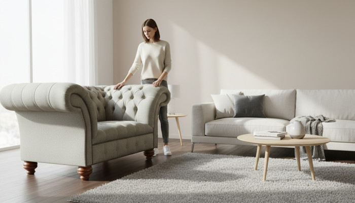 Chesterfield poltrona monoposto divano poltrona divano imbottito tessuto stoffa