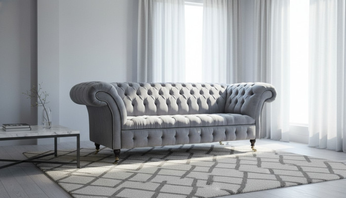 Chesterfield divano a 3 posti in tessuto divano divani divani divani divani sofà imbottiti