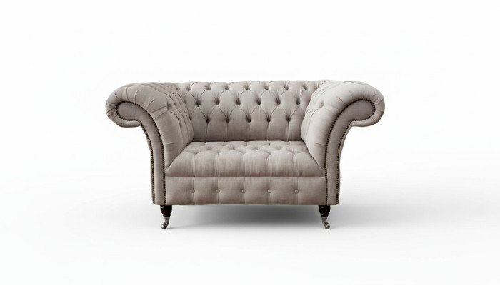 Chesterfield tessuto poltrona imbottita 1 posto divani design stoffa di lusso
