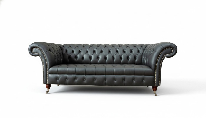 Chesterfield Design divano di lusso imbottito in pelle nuovo.