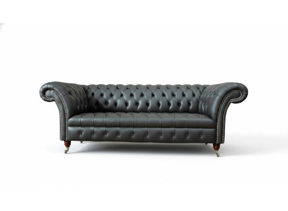 Chesterfield Design divano di lusso imbottito in pelle nuovo.