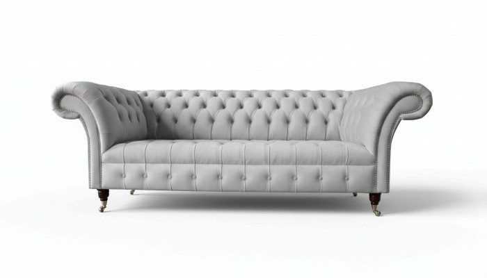 Chesterfield divano in tessuto divano a 3 posti imbottito grigio divani grandi nuovi