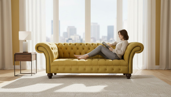 Divano 3 posti Divani Sedia Couch Chesterfield Poltrone a tre posti Tessuto