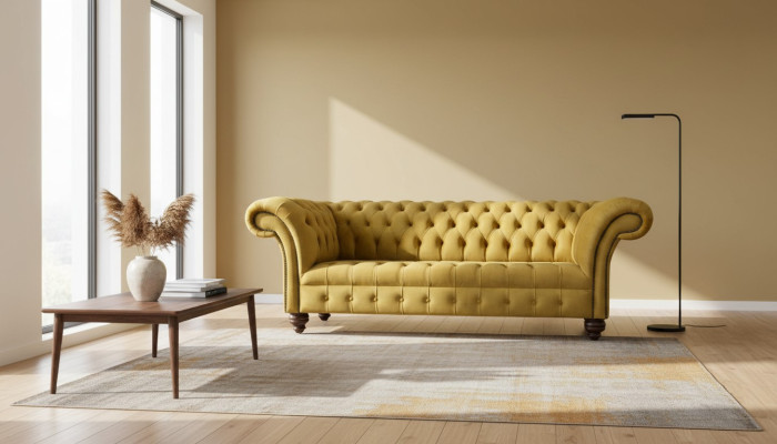 Divano 3 posti Divani Sedia Couch Chesterfield Poltrone a tre posti Tessuto