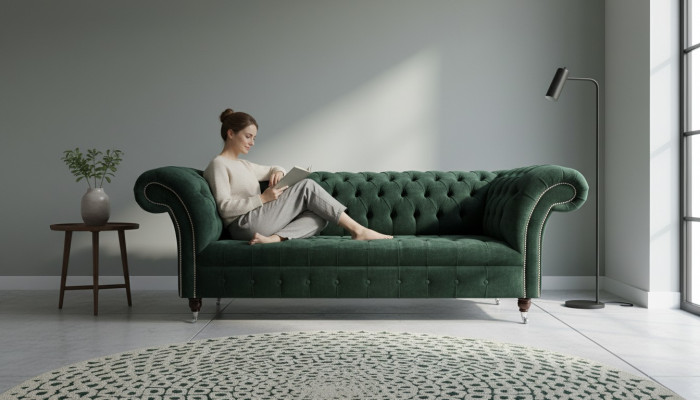 Divano di lusso a tre posti verde 3 posti divani design divani