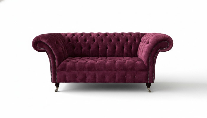 Divano di lusso in tessuto Chesterfield Divani Imbottiti 2 posti Design rosa