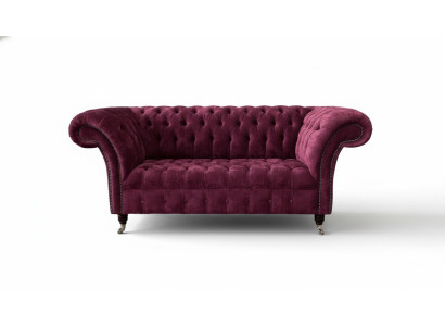 Divano di lusso in tessuto Chesterfield Divani Imbottiti 2 posti Design rosa