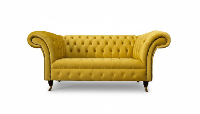 Divano Chesterfield Chesterfield Imbottito 2 posti Divano soggiorno Divani Sedile Giallo