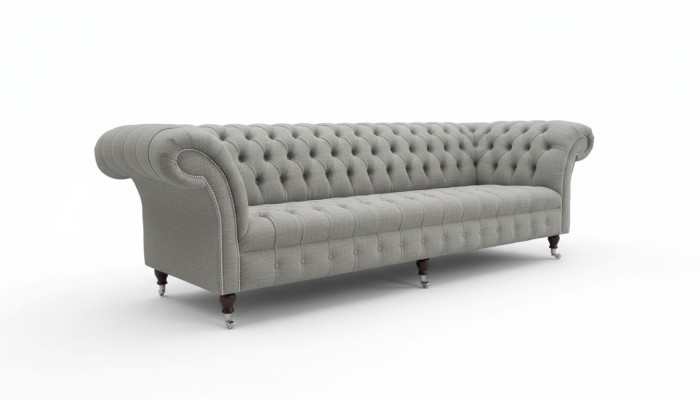Grigio divano a quattro posti in stoffa design soggiorno divani imbottiti nuovi