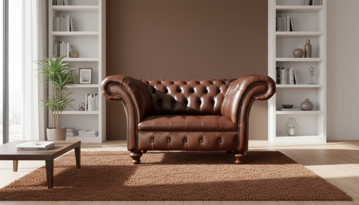 Divano Chesterfield soggiorno Divani Divano Imbottito in Pelle Moderno a 1,5 posti