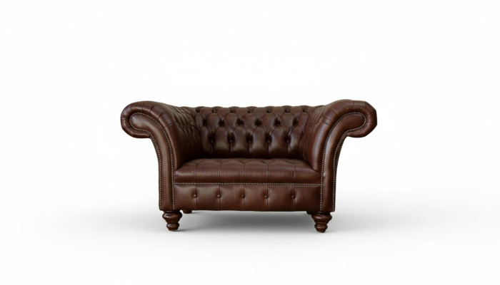 Divano Chesterfield soggiorno Divani Divano Imbottito in Pelle Moderno a 1,5 posti