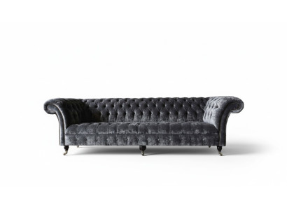 Divano a quattro posti, divani a quattro posti in tessuto, design moderno, tessuto, poliestere, grigio.
