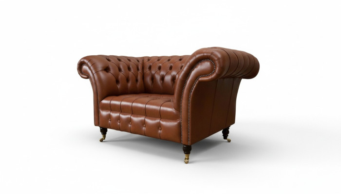 Chesterfield Design Tessuto Divano Poltrona 1.5 Posti Divani Imbottiti Lounge