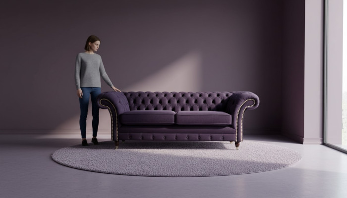 Chesterfield stile classico inglese Divano a tre posti Lilla 230cm
