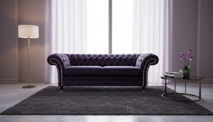 Chesterfield stile classico inglese Divano a tre posti Lilla 230cm