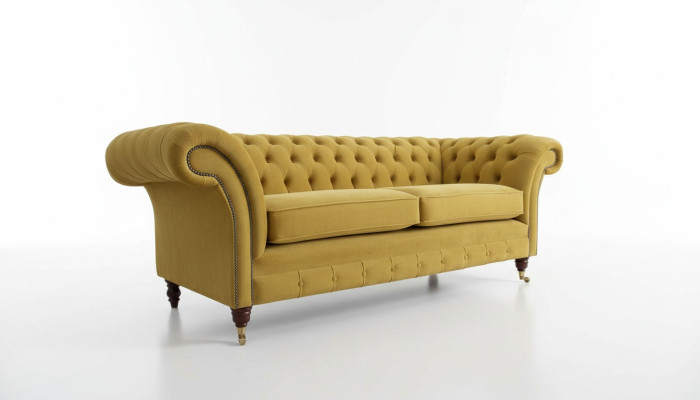 Chesterfield divano a tre posti di lusso 3 posti in stoffa design divano tessile