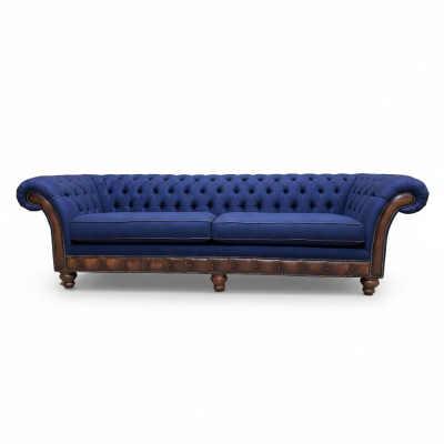 Divano moderno Chesterfield 4 posti Divani di lusso in stoffa Soggiorno Nuovo