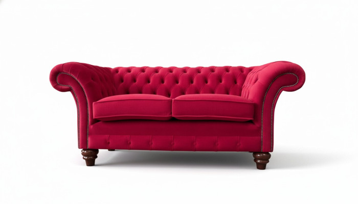 Design del sofà in tessuto moderno 2 posti Chesterfield di lusso.