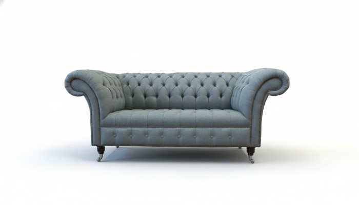 Chesterfield arredamento per ufficio Divano Divano 2 posti Tessuto Grigio