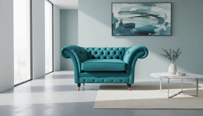 Chesterfield Design poltrona divano imbottita di lusso in tessuto divani 1 posto