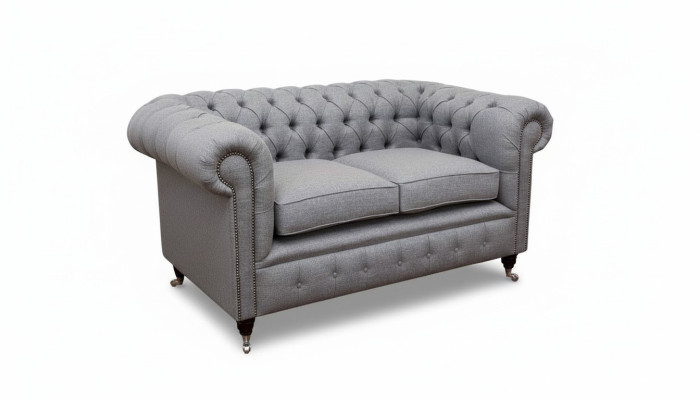 Chesterfield arredamento ufficio sedili divano divano 2 posti Tessuto Grigio