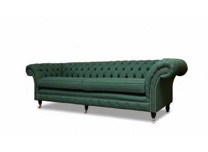 Divano 4 posti Verde Soggiorno Design Moderno Tessuto Imbottito Lusso