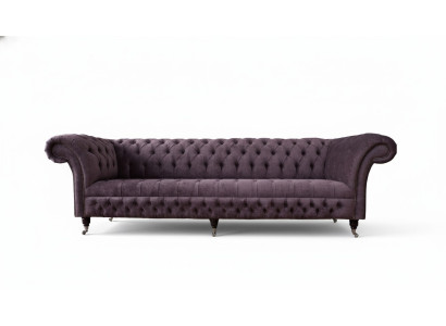 Divano design 4 posti divano imbottito in tessuto di lusso Chesterfield.