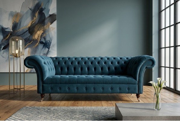 Divano Chesterfield 3 posti in tessuto di lusso design