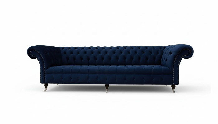 Divano Chesterfield Divani 4 posti in tessuto per il salotto.