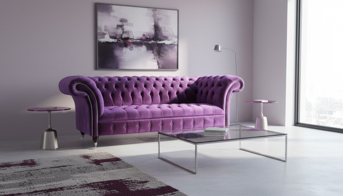 Chesterfield divano a tre posti design in tessuto imbottito Lusso divani nuovi