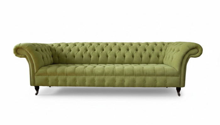 Chesterfield Divano Verde Sofa Imbottito a 4 Posti Couchen Sitz Sofas Nuovo