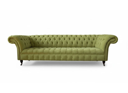 Chesterfield Divano Verde Sofa Imbottito a 4 Posti Couchen Sitz Sofas Nuovo