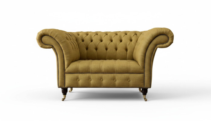 Chesterfield poltrona design divano divano marrone tessuto mobili nuovi