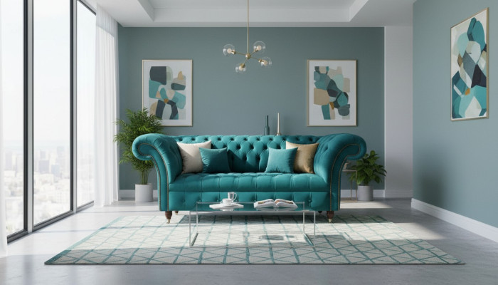 Divano 2 posti Design divani divani imbottiti Tessuto Chesterfield Sitz