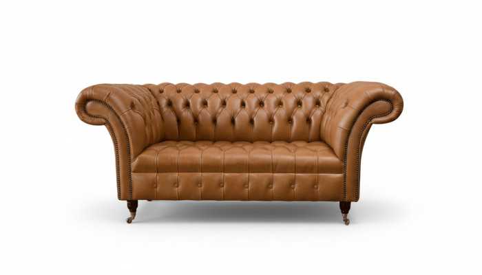 Divano Chesterfield in stoffa, divano in tessuto, arredamento per ufficio, mobili inglesi.