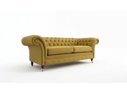 Divano Chesterfield 3 posti design Divano a tre posti in tessuto di lusso.