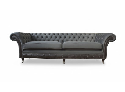 Divano design di lusso Divani imbottiti Divano a 4 posti Chesterfield di lusso Grigio