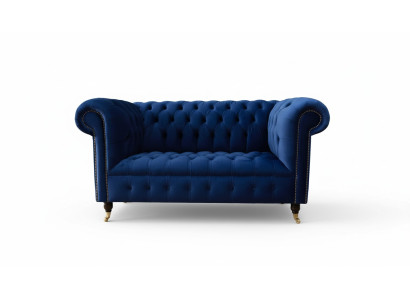 Chesterfield arredi per ufficio divano divano 2 posti in tessuto blu