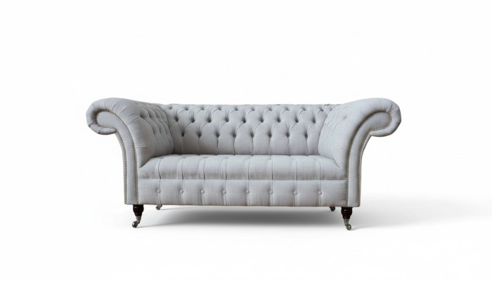 Chesterfield lusso divano a 2 posti in tessuto stoffa nuovo.