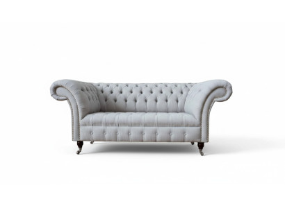 Chesterfield lusso divano a 2 posti in tessuto stoffa nuovo.