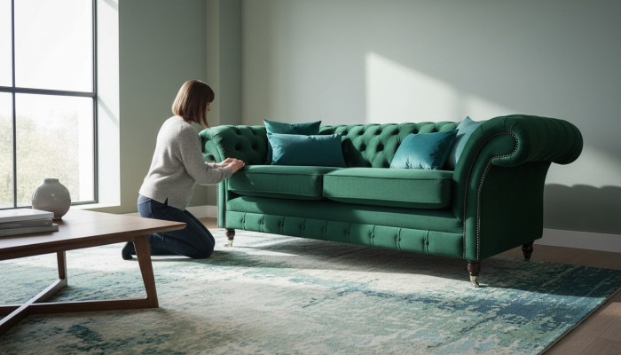 Divano Chesterfield divano imbottito a 3 posti divani sedili divani verdi nuovi