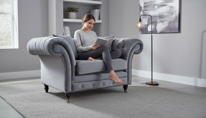 Design divano Chesterfield in tessuto Poltrona 1 posto Divani imbottiti Lounge Nuovi