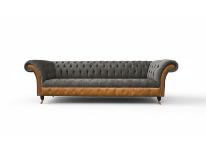 Divano 4 posti Chesterfield, divano di lusso, grande divano imbottito 300 cm design.
