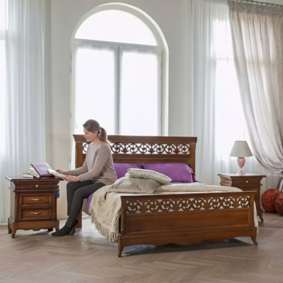 Letto 2x comodini 3 pezzi. Set camera da letto design moderno di lusso. Letti