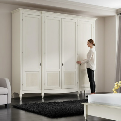 Camera da letto Armadio di lusso Bianco armadio in legno Mobili moderni Nuovi