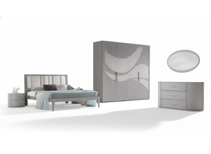 Camera da letto Letto 2x Comodini Armadio Cassettone Set di lusso 5 pezzi.