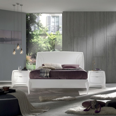 Set letto camera da letto 2x comodini Set completo Mobili in legno 3 pezzi Nuovo
