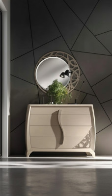 Set cassettiera design specchio console di lusso mobili in legno beige
